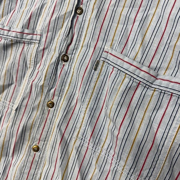 Vintage Levi’s Silver Label Button Down Striped Cotton Collared Shirt Large - Picture 3 of 7